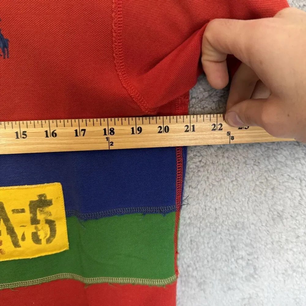 S Polo Ralph Lauren Shirt Mens‎ M Red C1 Rafting Striped Polo Custom Fit